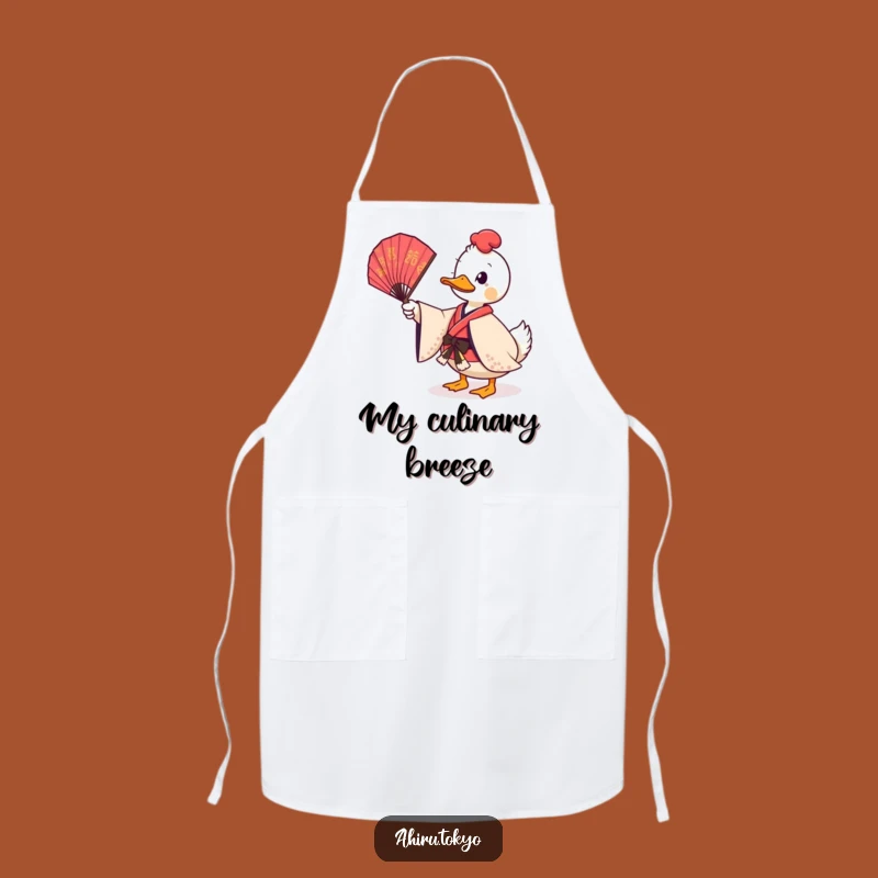 Funny Twirling Fan Duck Apron: Ceremonial Kitchen Flair, Playful Humor Cooking Gift