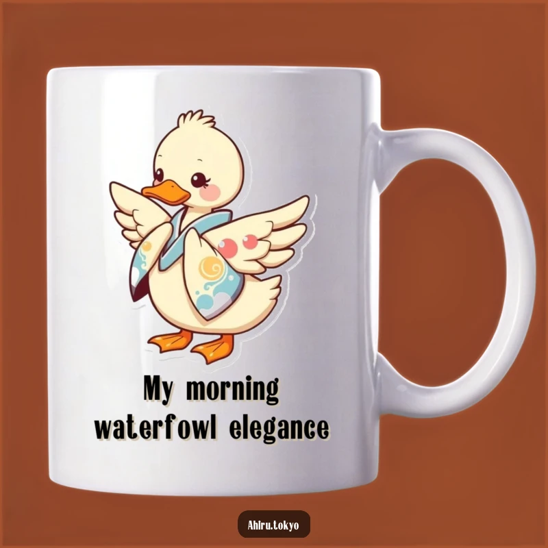 Funny Kimono Duck Mug: Graceful Bow Design, Perfect Humorous Gift for Duck Lovers