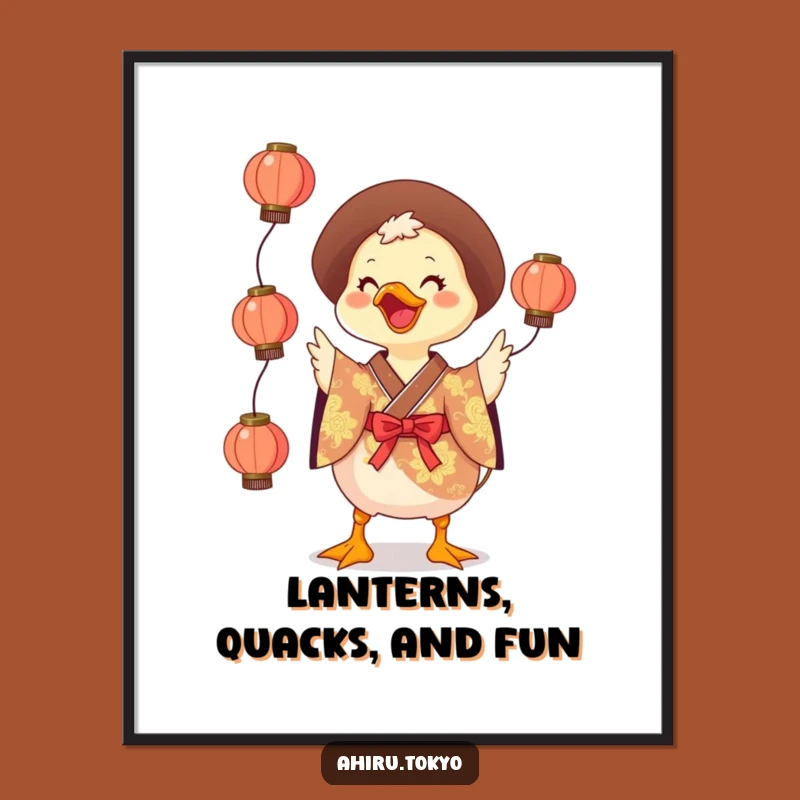 Funny Juggling Duck Digital Art: Vibrant Kimono Print, Humorous Decor Gift