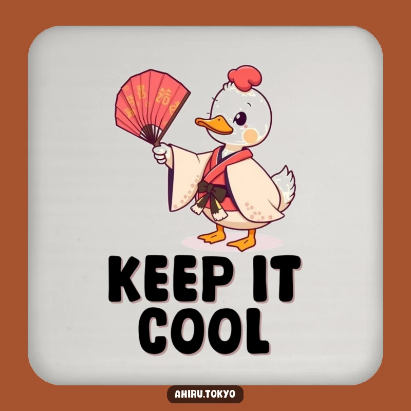 Funny Twirling Fan Duck Coaster: Ceremonial Decor, Playful Humor Table Gift