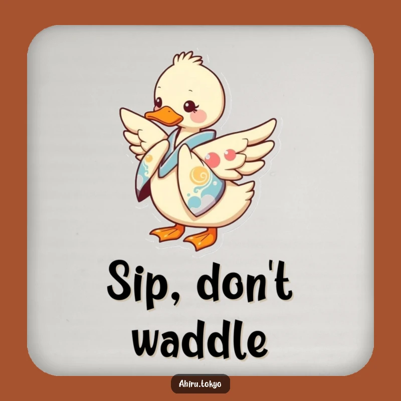 Funny Kimono Duck Coaster: Elegant Bow Protection, Humorous Table Gift