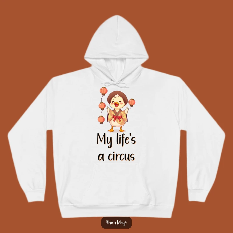 Funny Juggling Duck Hoodie: Cozy Kimono Fun, Warm Humorous Gift