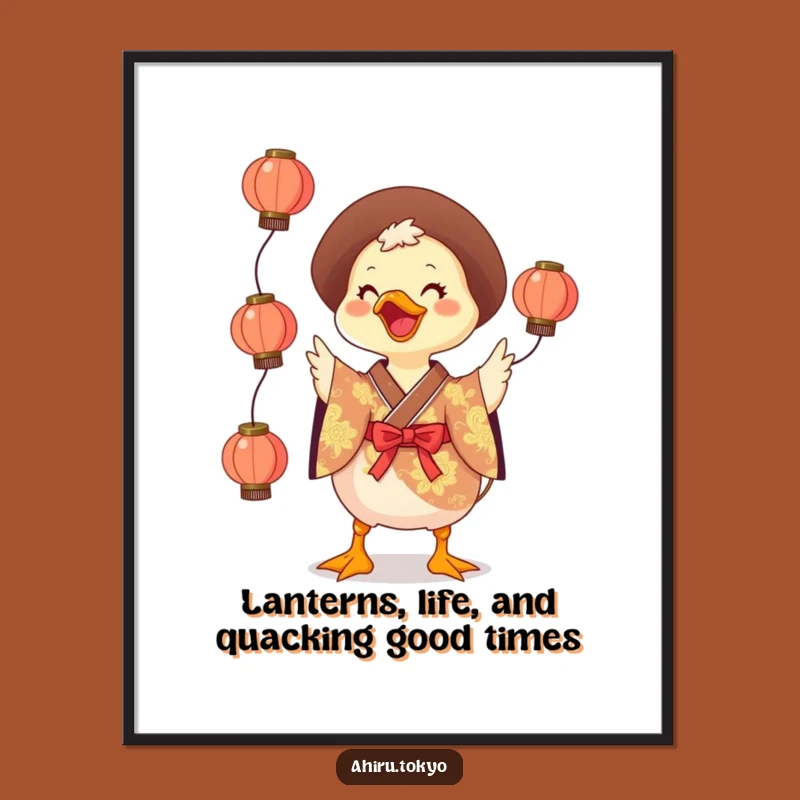 Funny Free Printable Wall Art: Juggling Kimono Duck - Quirky Downloadable Decor!