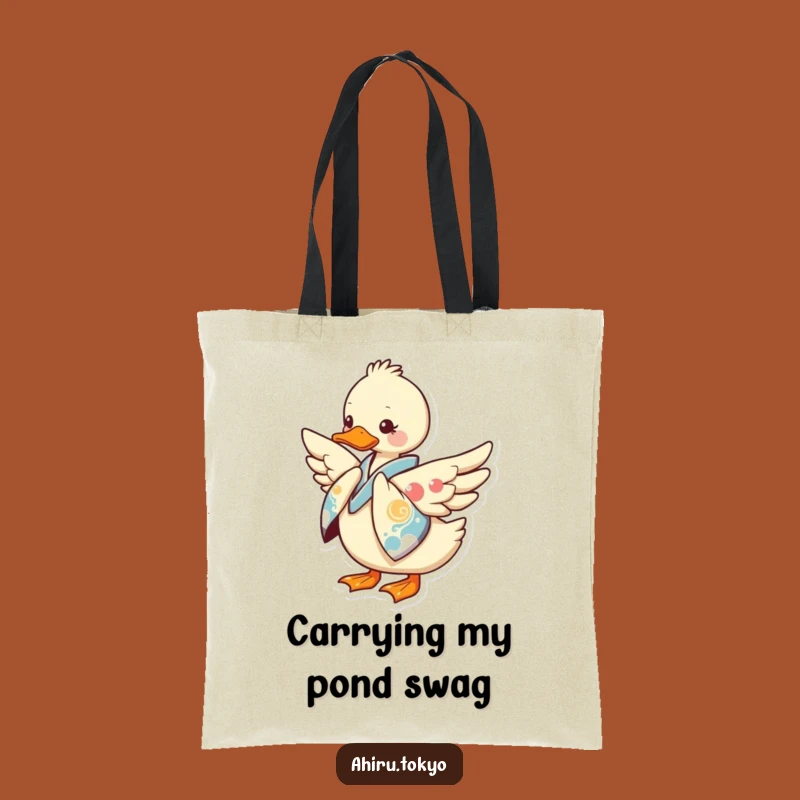 Funny Kimono Duck Tote Bag: Stylish Bow Design, Humorous Carry-all Gift