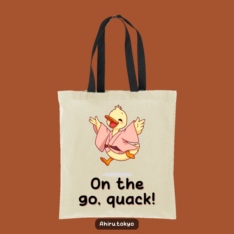 Funny Leaping Duck Tote Bag: Flowing Kimono Carry-all, Humorous Style Gift